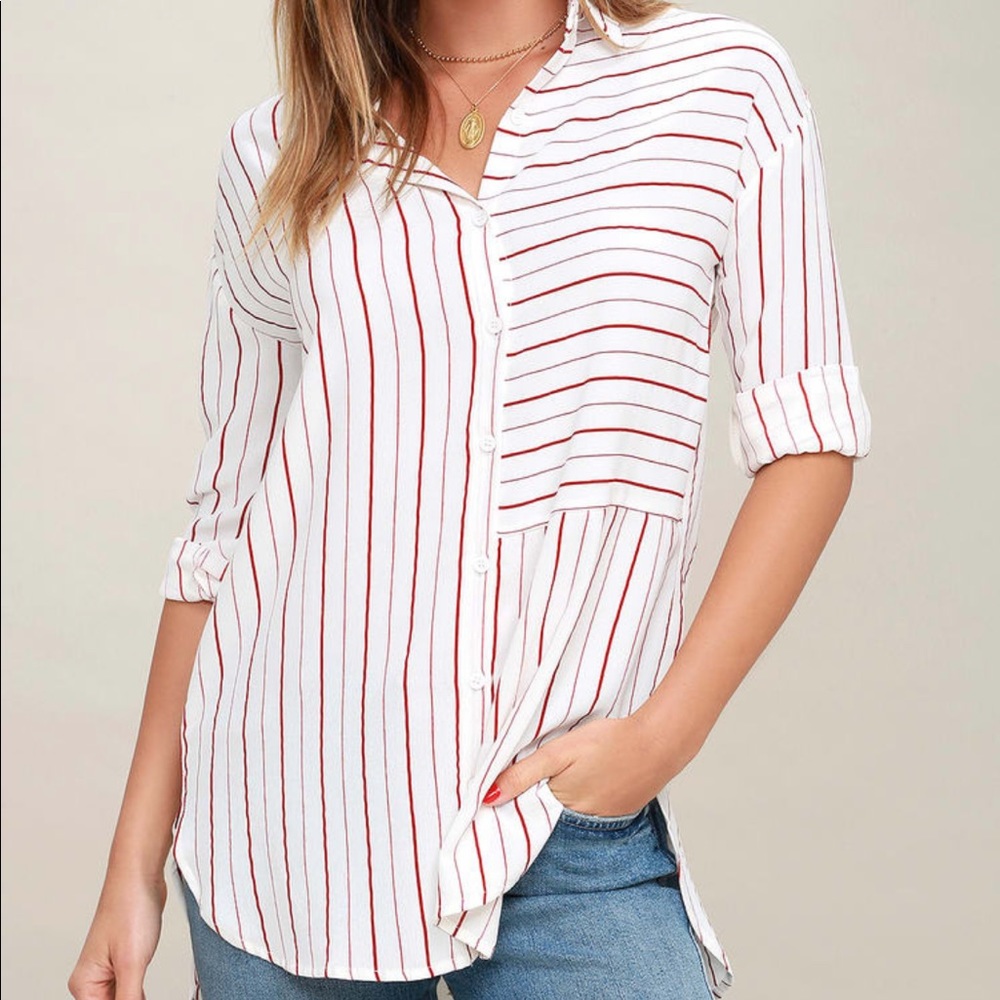 Striped Button Down Top